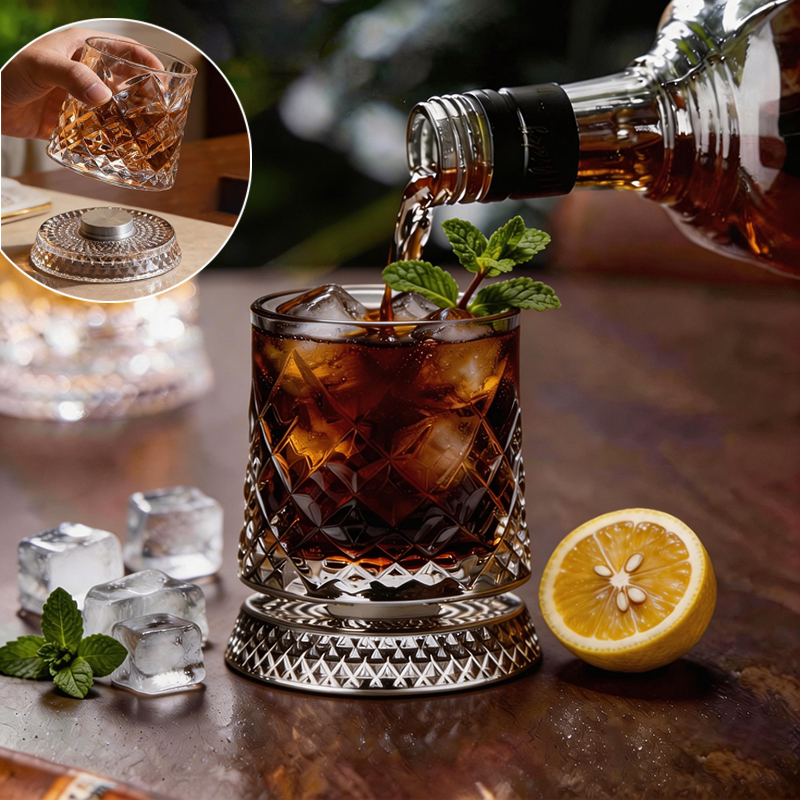 Wine Beer & Deli Reviews - 280ml Rotate Whiskey Glasses with Glass