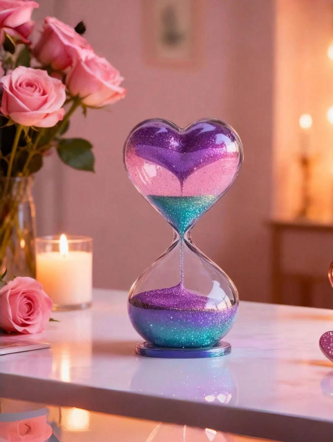 Cocktail Shaker Set - 1Pc 2D Flat, Rotating Heart-Shaped Funnel