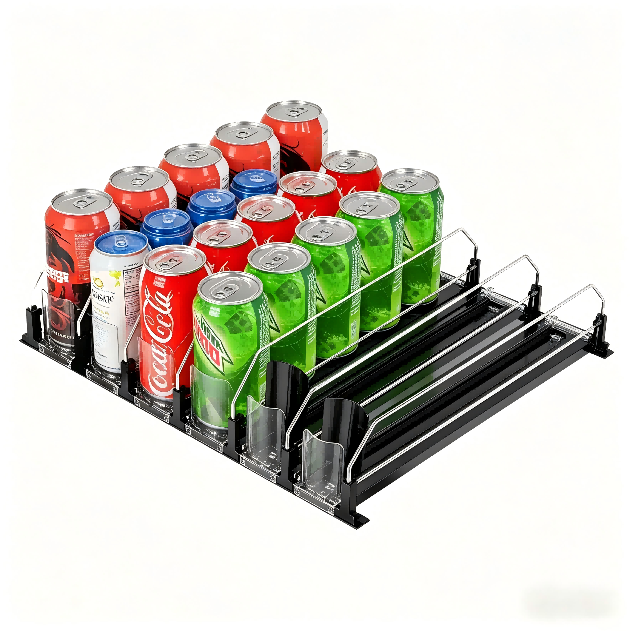 Wine Beer Fridge - Adjustable Width Beverage Pusher, Auto-Restock Soda
