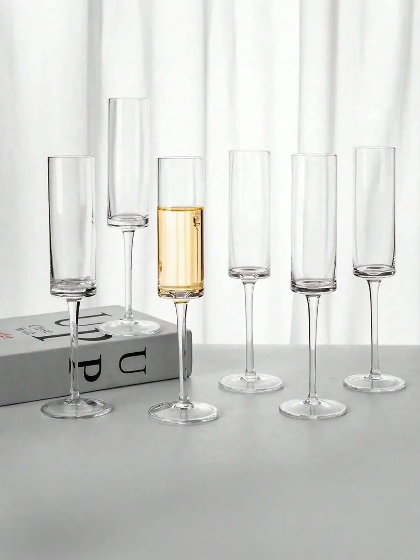 Wine With Beer Cocktail - 2/6/12pcs High Quality Champagne Glasses, Pink/White,