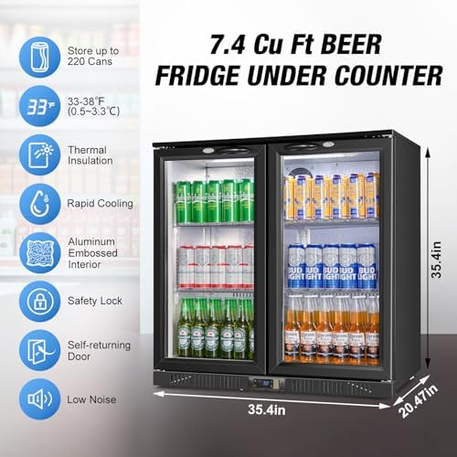 Wine Beer Fridge Under Counter - Under Counter Beverage Fridge, 35.4