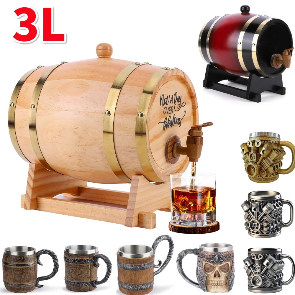 3L Wooden Whiskey Barrel with  – Wine With Beer Cocktail recenzja i cena