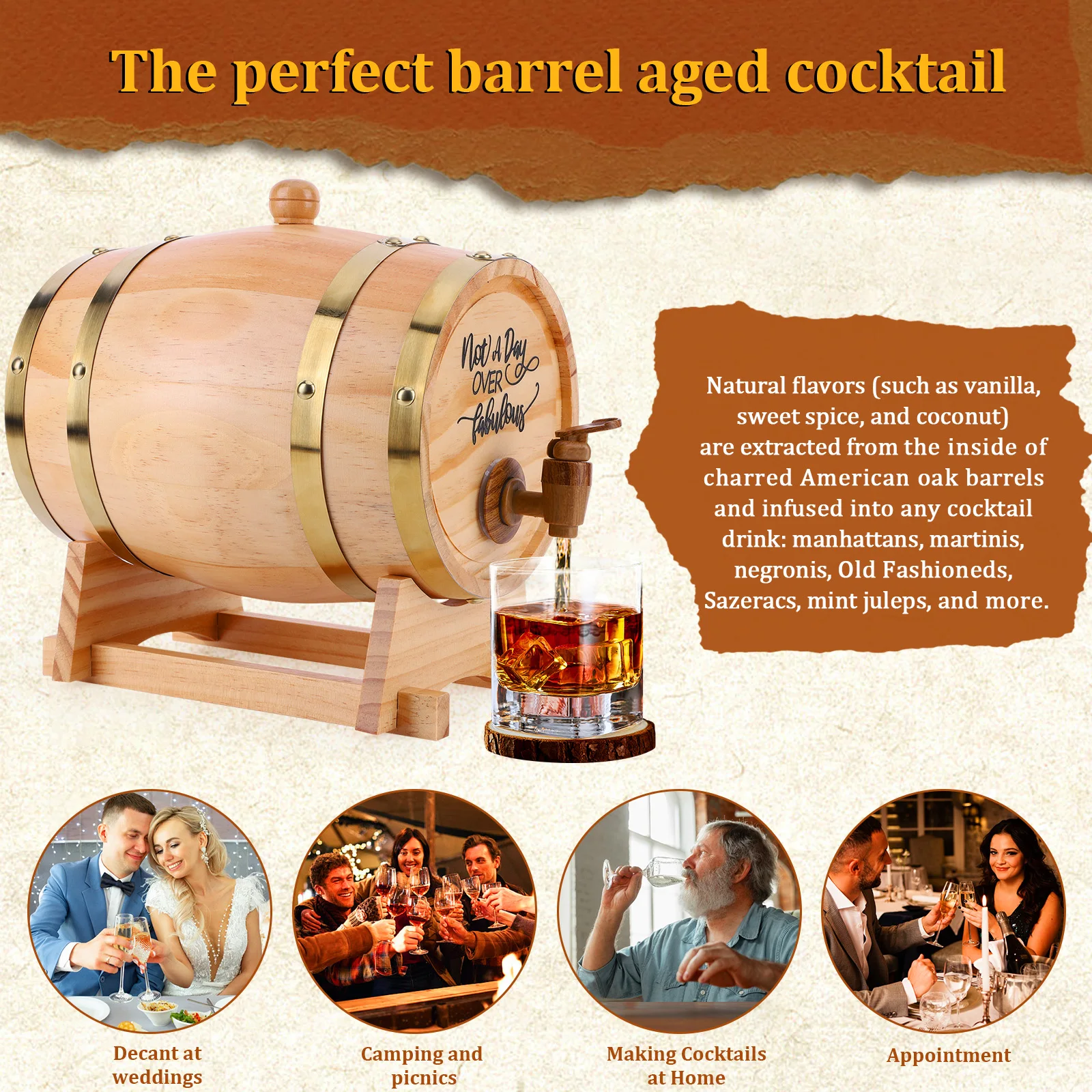 3L Wooden Whiskey Barrel with  – Wine With Beer Cocktail recenzja i cena