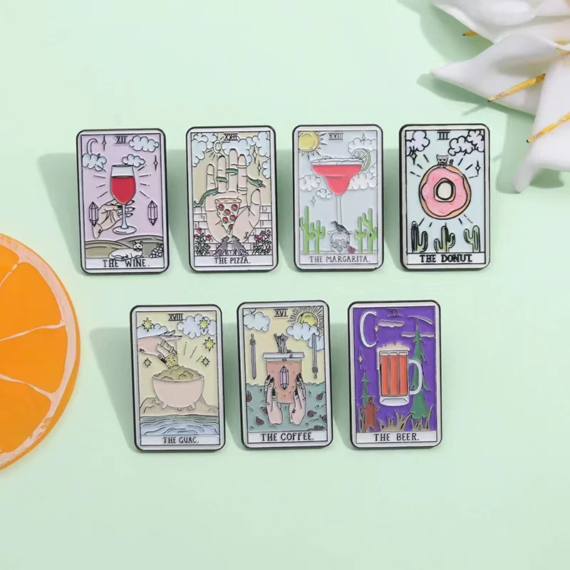 Custom Tarot Enamel Pins Beer  – Wine Beer Pizza recenzja i cena