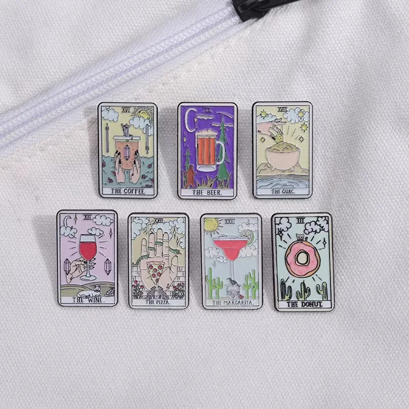 Custom Tarot Enamel Pins Beer  – Wine Beer Pizza recenzja i cena