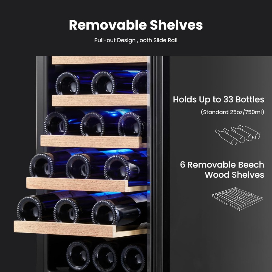 15 Inch Wine Fridge Cooler 33  – Wine Beer Fridge Under Counter recenzja i cena