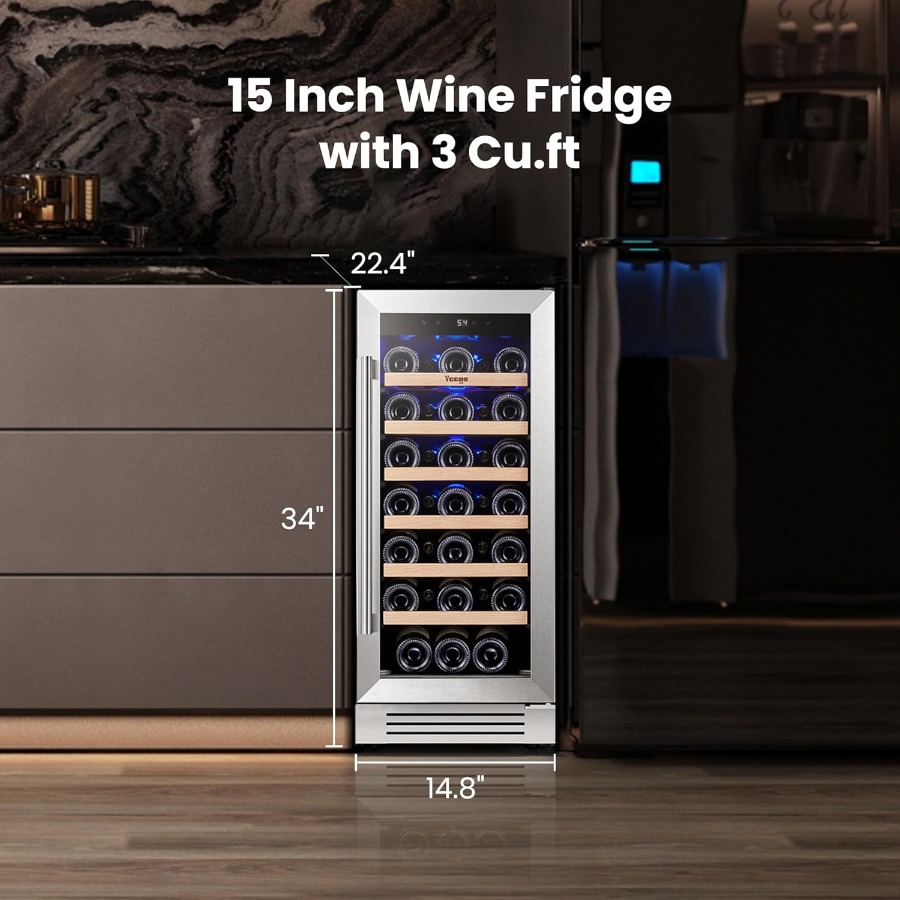 15 Inch Wine Fridge Cooler 33  – Wine Beer Fridge Under Counter recenzja i cena