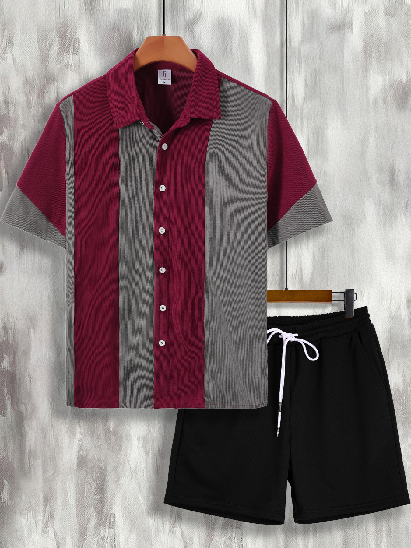 Men's Wine Red & Gray Color Bl – Wine & Beer Packages recenzja i cena