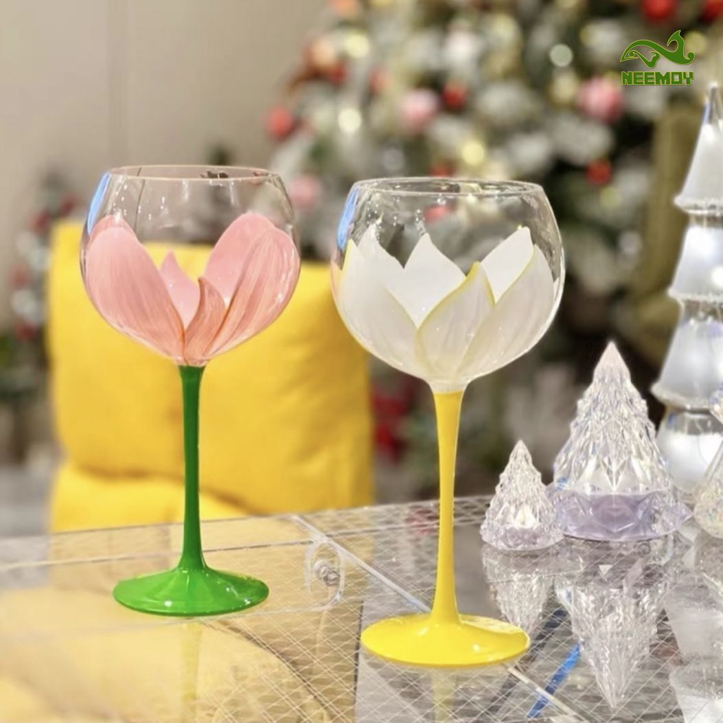 Middle Aged Tulip Painted Glas – Wine Beer Foot recenzja i cena