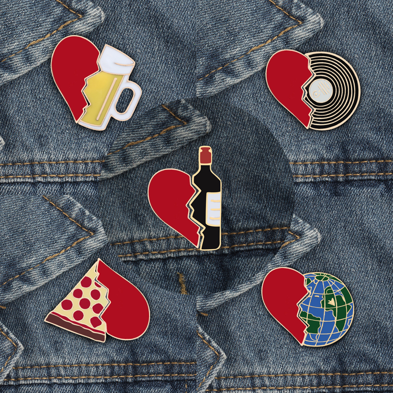 Enamel Pin set Broken Heart Wi – Wine Beer Pizza recenzja i cena