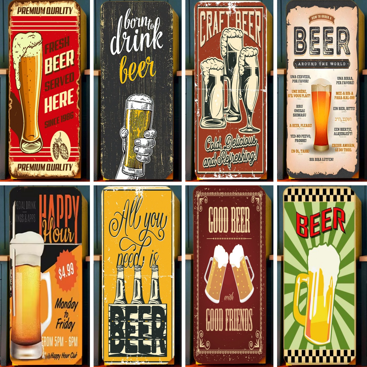 Retro Beer Design Poster Refri – Wine Beer Fridge recenzja i cena