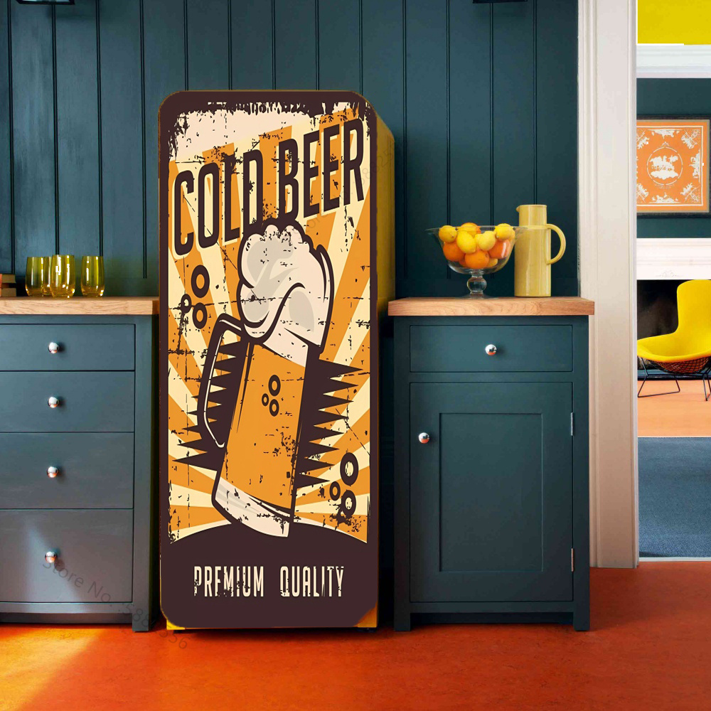 Retro Beer Design Poster Refri – Wine Beer Fridge recenzja i cena