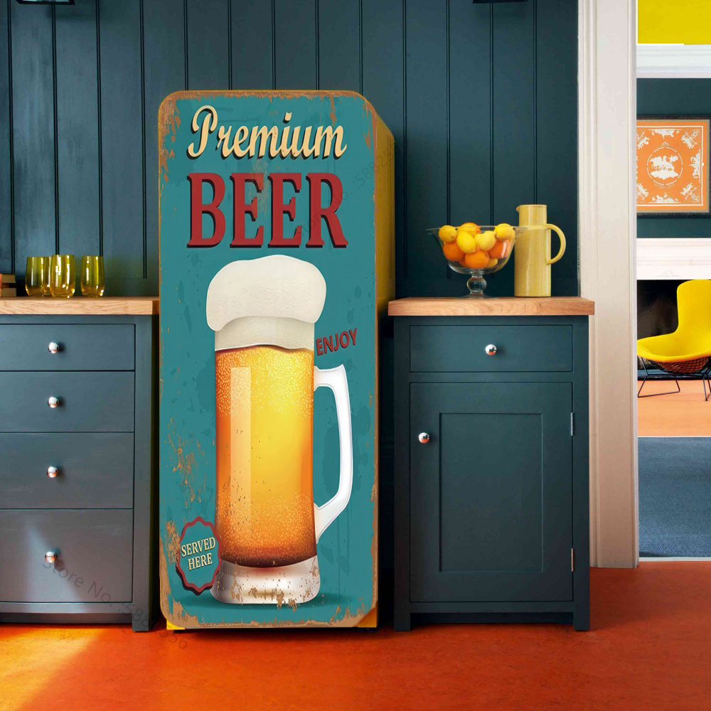 Retro Beer Design Poster Refri – Wine Beer Fridge recenzja i cena