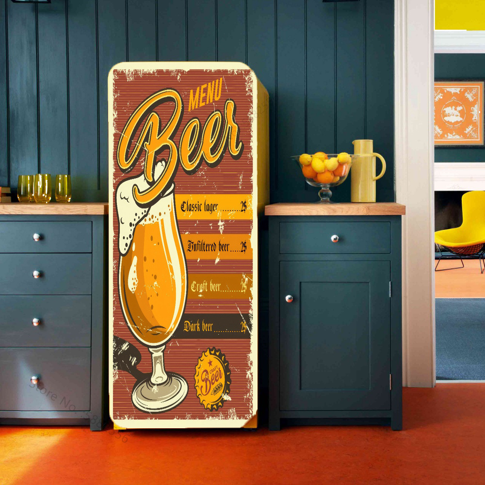 Retro Beer Design Poster Refri – Wine Beer Fridge recenzja i cena