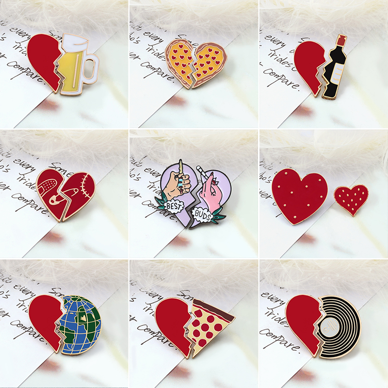 2Pcs/Set Creative Broken Heart – Wine Beer Pizza recenzja i cena