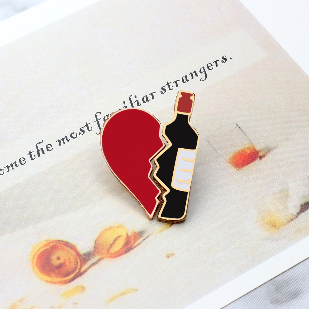 2Pcs/Set Creative Broken Heart – Wine Beer Pizza recenzja i cena