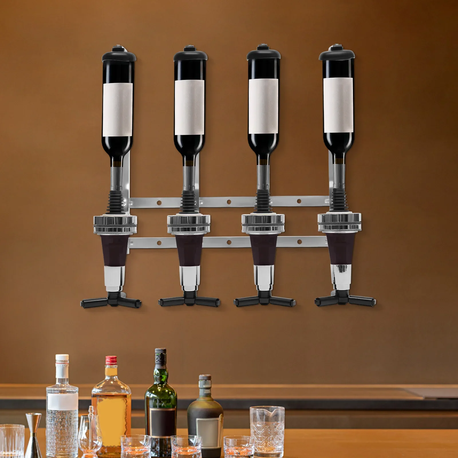 4-Bottle Wall Mount Liquor Dis – Wine With Beer Cocktail recenzja i cena