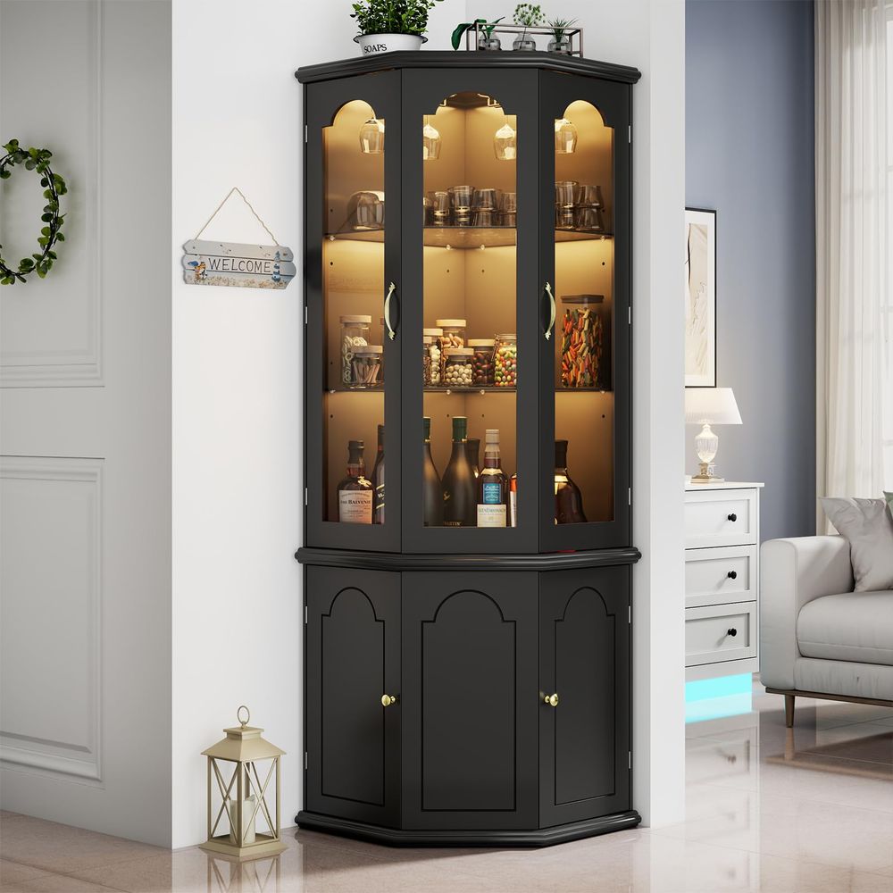 Corner Bar Cabinet w LED Light – Wine & Beer Packages recenzja i cena